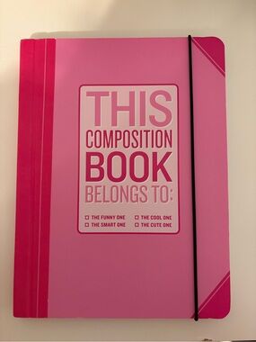Knock Knock Pink Composition Book with Elastic Closure
